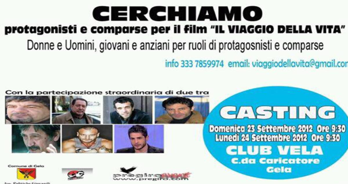 Gela, aperti i casting "Il viaggio della vita", tra i possibili attori Gionatan Giannotti -