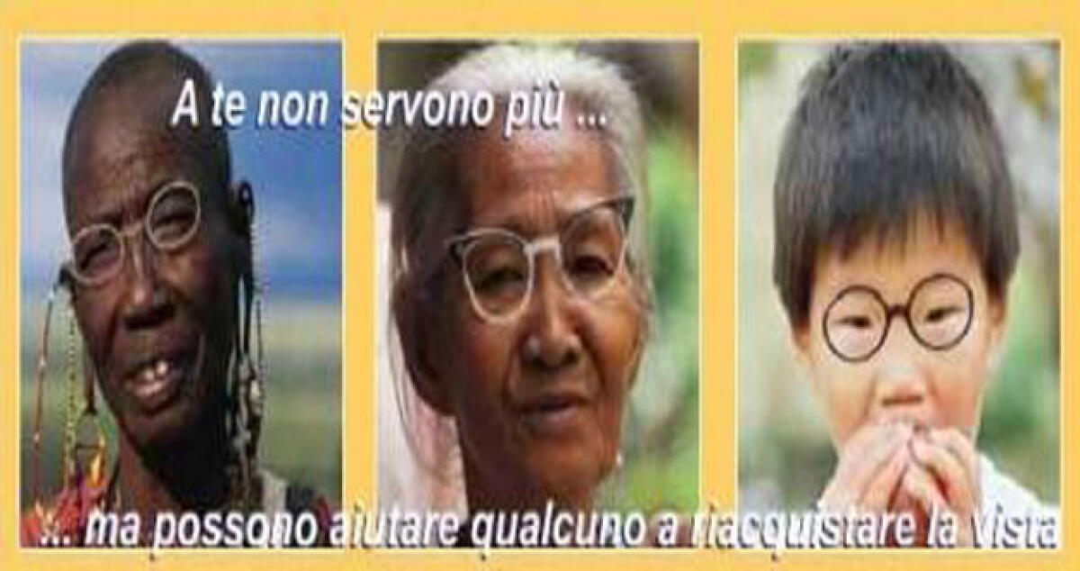 Gli occhiali usati per aiutare i poveri, iniziativa del Lions -