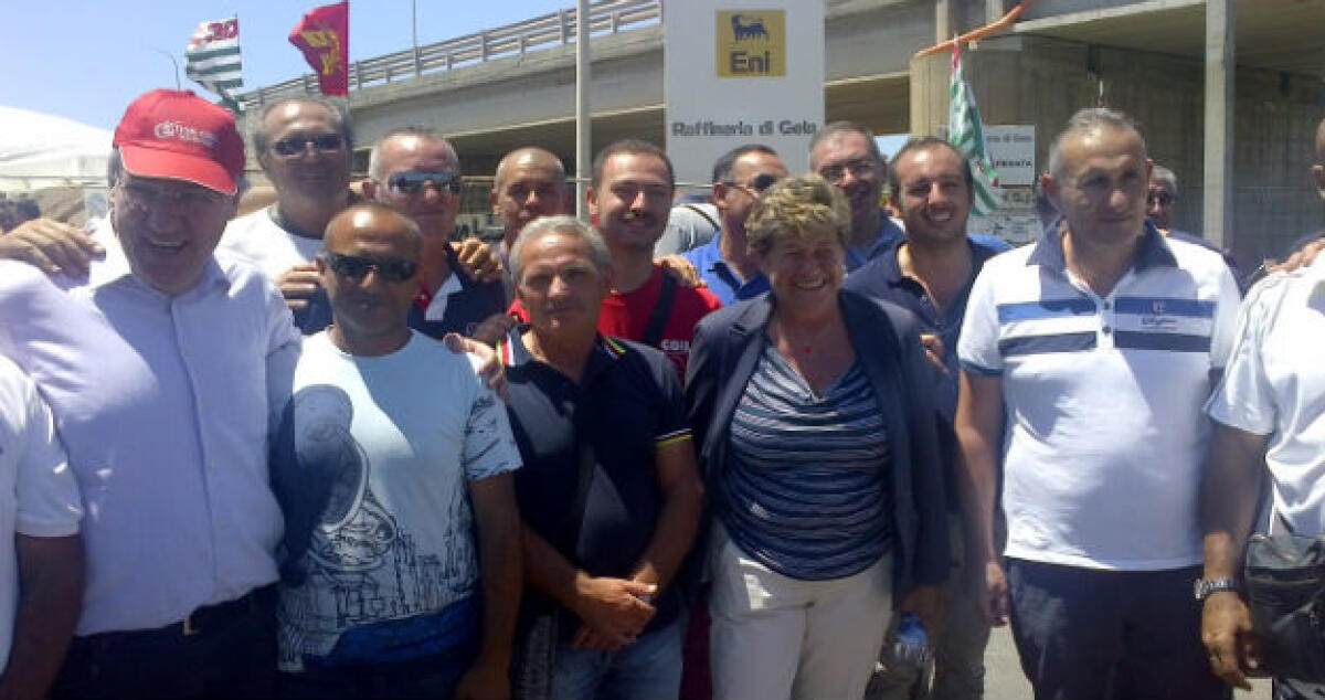 Dopo il corteo, i segretari Camusso e Landini ai presidi: "Eni non se ne andrà" - 