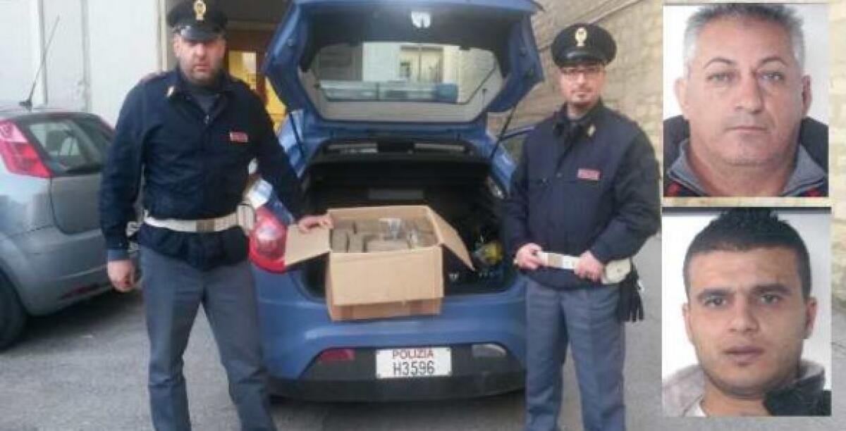 Nella Citroen Xara 38 chili di hashish, arrestati un 48 enne un nordafricano -