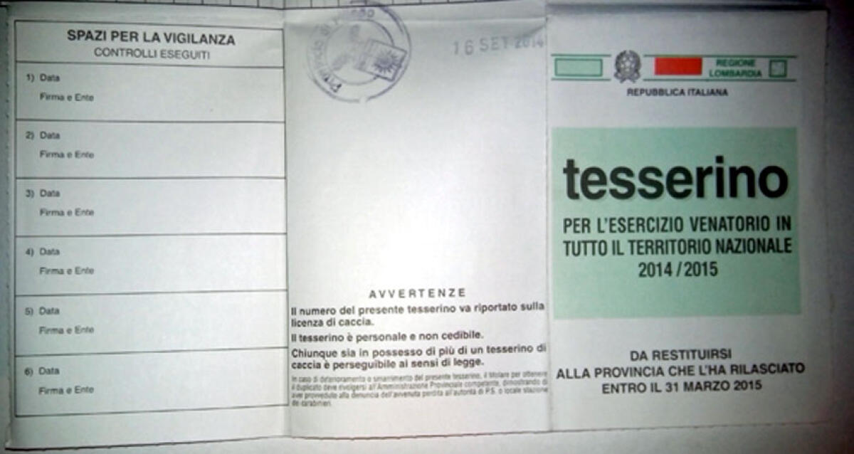 False ricevute di versamento per ottenere i tesserini venatori, indagati decine di cacciatori - 