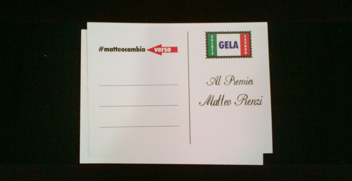 "#Matteocambiaverso", centomila cartoline al Premier per ricordargli la vertenza Gela - 