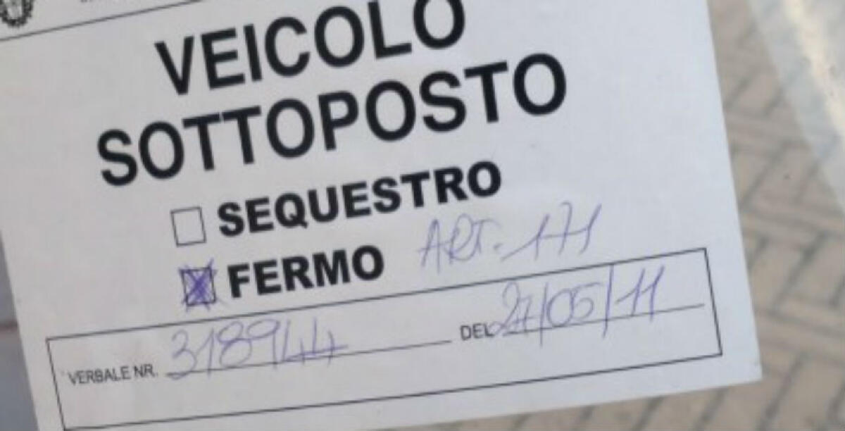 L'automobile era sotto sequestro ma venne rubata: un pensionato dovrà pagare una multa - 