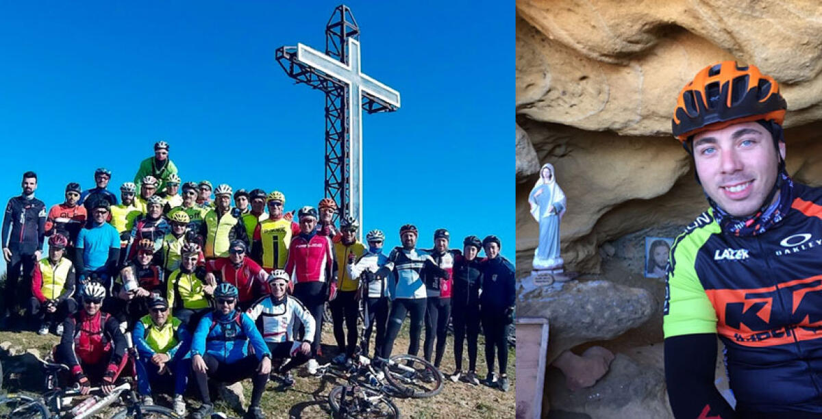 Statua della madonna in cima alla Croce, voluta dagli appassionati di mountain-bike - 