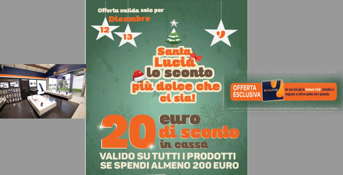 Due giorni di offerte per Santa Lucia, da Unieuro il 12 e 13 dicembre è festa - 