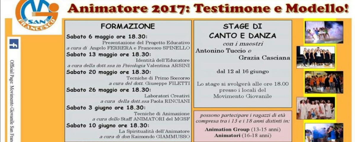 Animatore 2017: testimone e modello - 