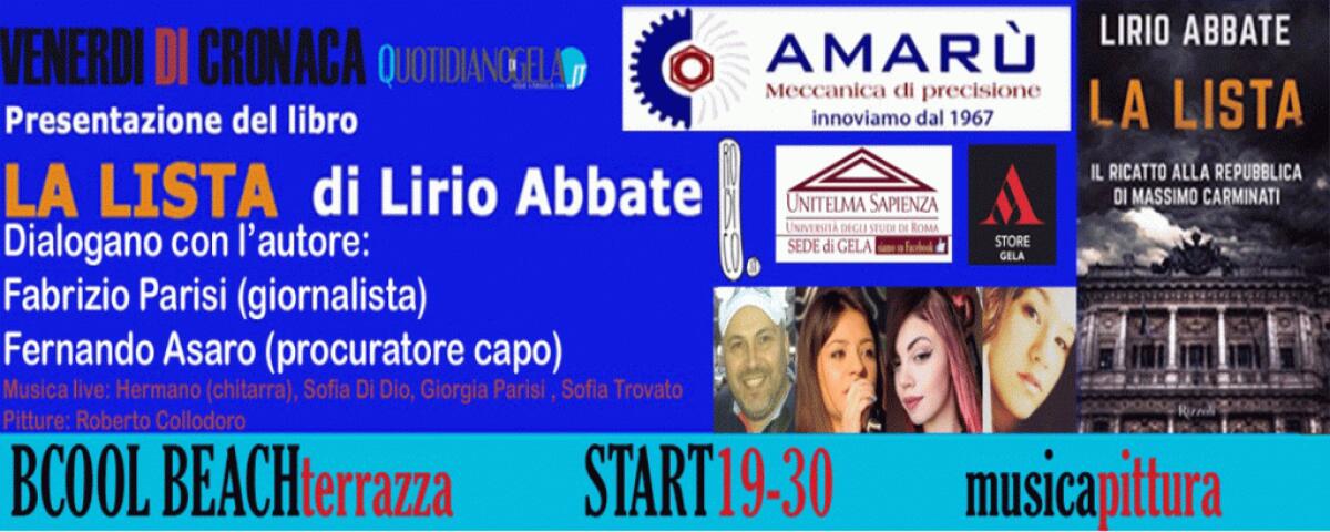 Venerdì di cronaca con "La Lista" di Lirio Abbate -