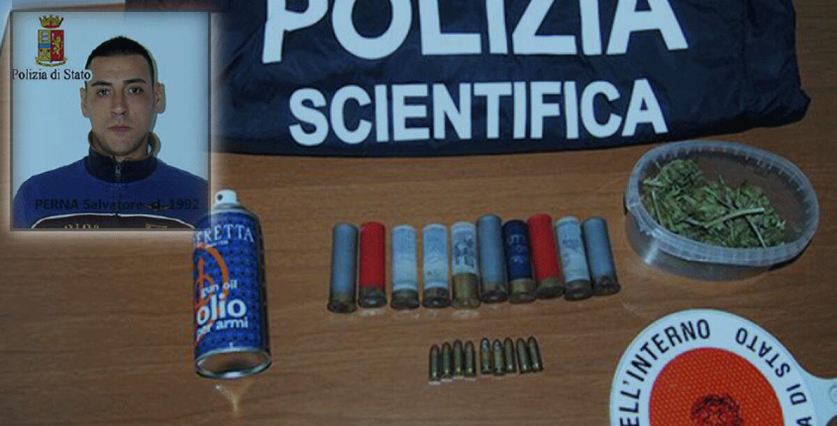 Munizioni e droga nell'appartamento, Perna voleva impedire l'ingresso ai poliziotti: arresto convalidato dal giudice - 