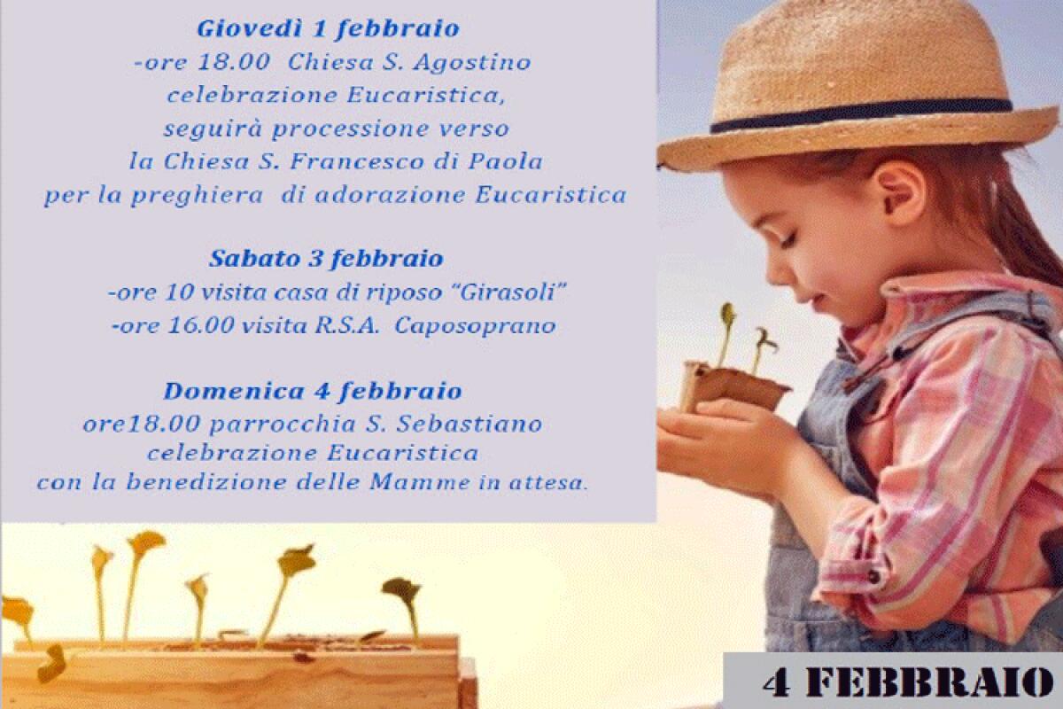 Giornata per la Vita, riflessioni e processioni - Quattro giornate dedicate alla riflessione promosse da tre associazioni