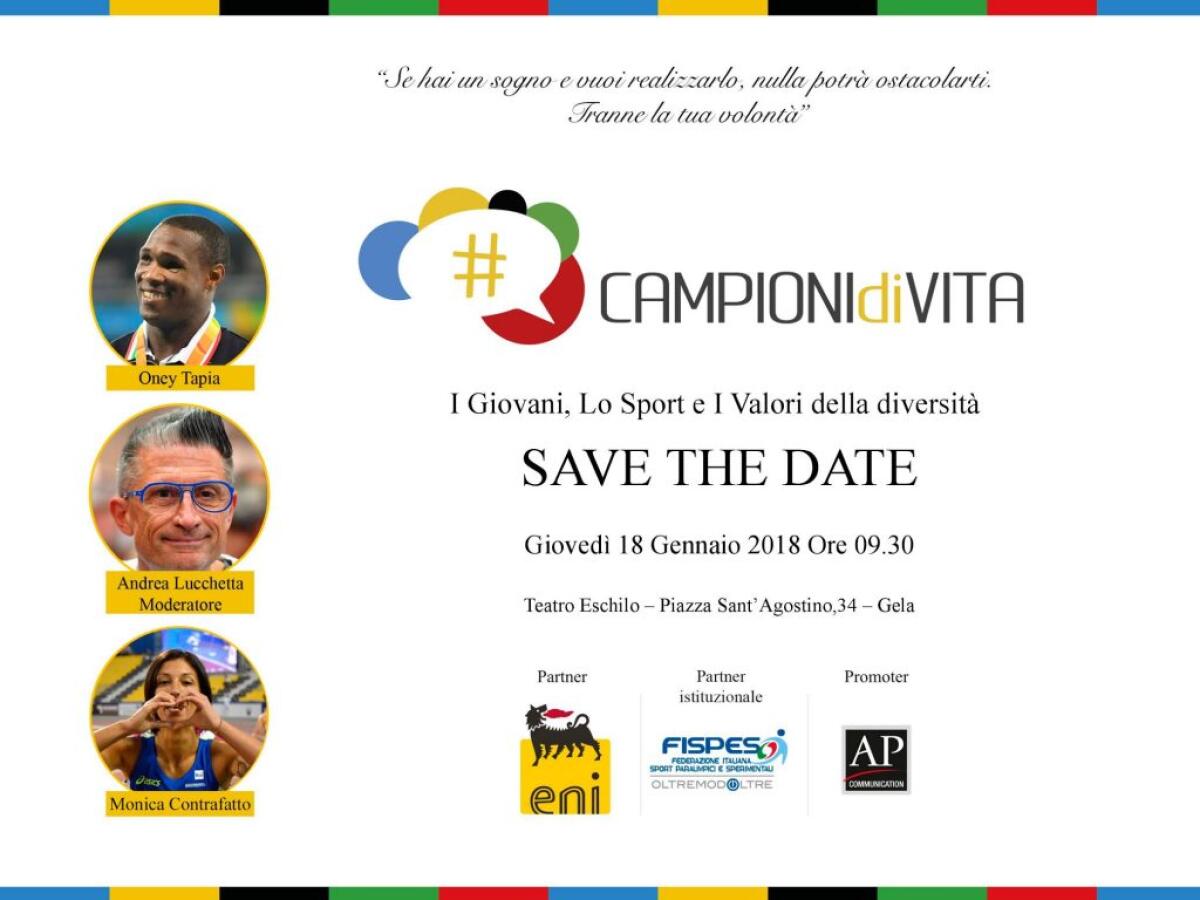 Tre campioni dello sport incontrano i giovani all'Eschilo - Tre campioni dello sport al teatro Eschilo