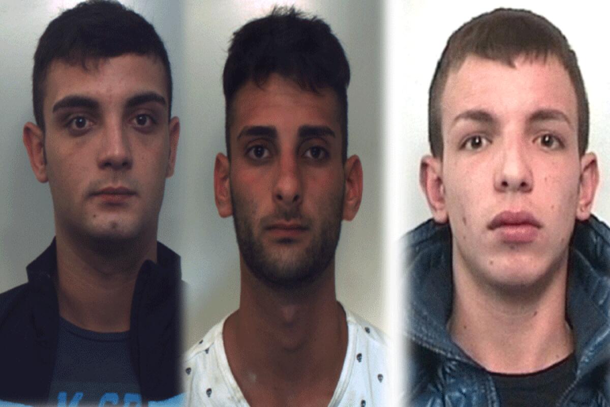 Tre topi d'appartamento gelesi arrestati ad Ispica per tentato furto in appartamento - Da sinistra Dario Truculento, Michael Smecca, Carmelo Martines 