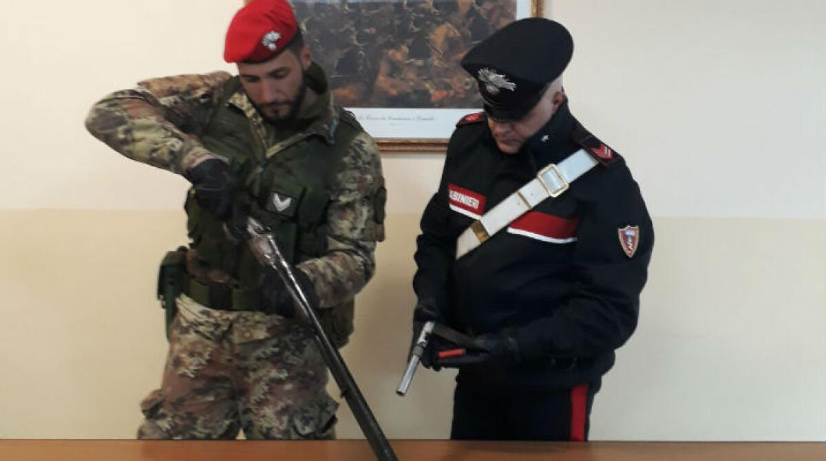 Le armi nell'ovile, libero Carmelo Di Pietro: rimane in carcere l'altro indagato - Le armi sequestrate