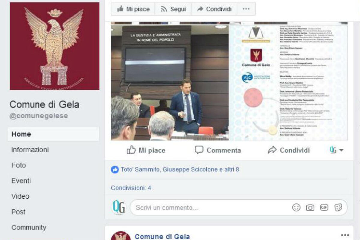 I social del Comune alla Ellegi, Messinese sceglie la società del presidente del suo movimento politico - La pagina facebook del Comune