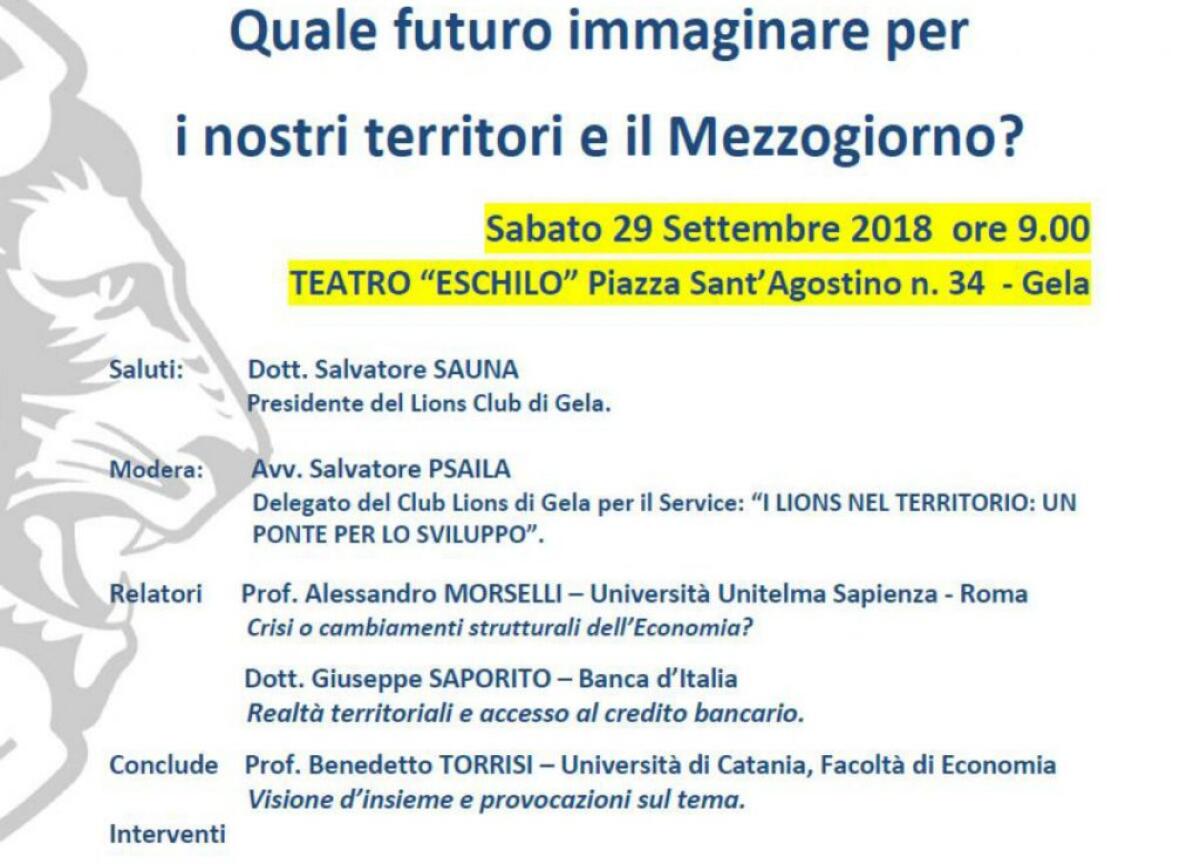 Gli investimenti sul territorio e nel Mezzogiorno, un dibattito del Lions - 