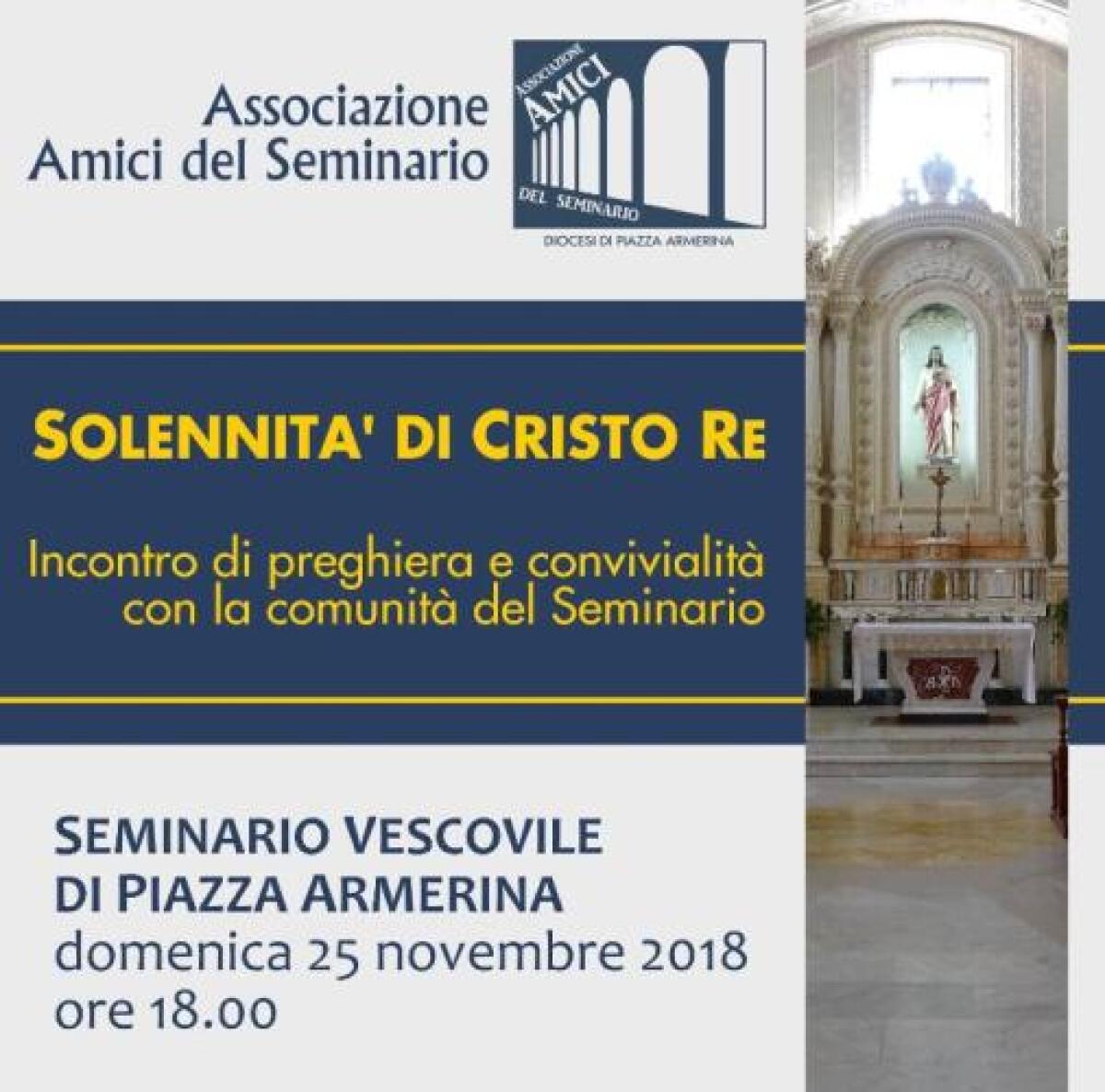 Solennità di Cristo Re dell’universo, tradizionale celebrazione a Piazza Armerina - Locandina della celebrazione