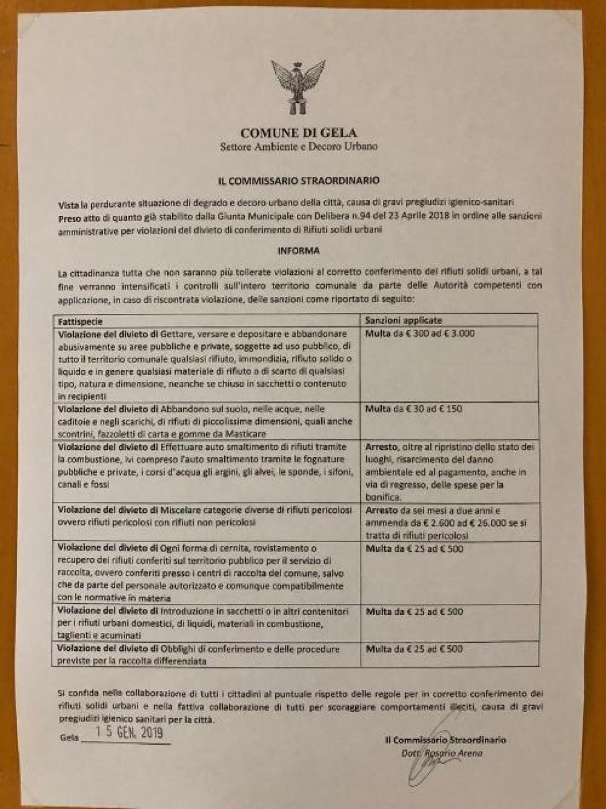 Rifiuti: intensificati i controlli, i trasgressori rischiano anche il carcere - la nuova ordinanza con le sanzioni previste