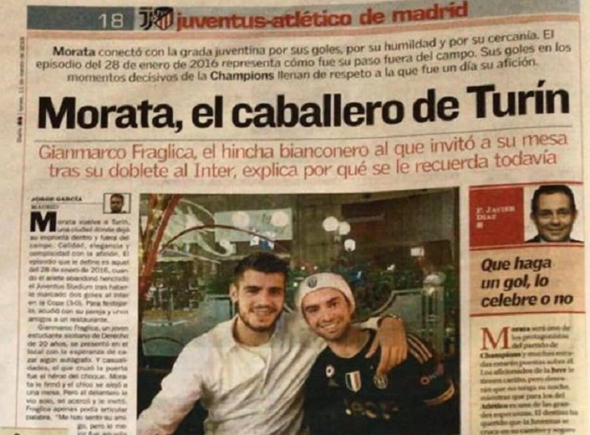 Juventus-Atletico Madrid, Gianmarco Fraglica racconta ad As l'amicizia con Alvaro Morata - 