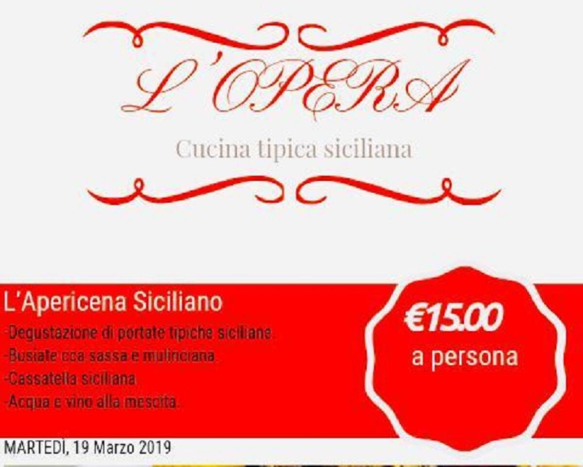 Cucina tipica siciliana a "L'Opera", menù speciale a 15 euro - 