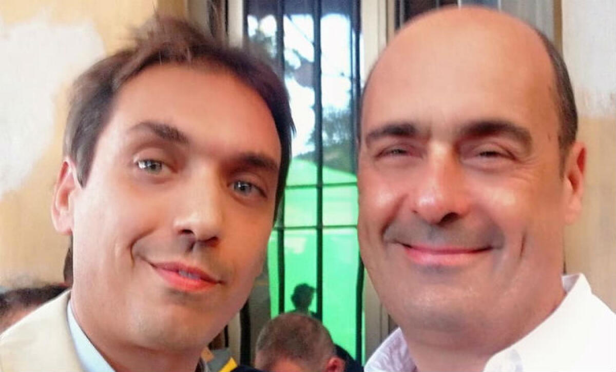 Patto Pd-Fi, emissari Zingaretti preferiscono il centrosinistra: "modello Gela" non è in programma - Il segretario cittadino Peppe Di Cristina insieme a Nicola Zingaretti