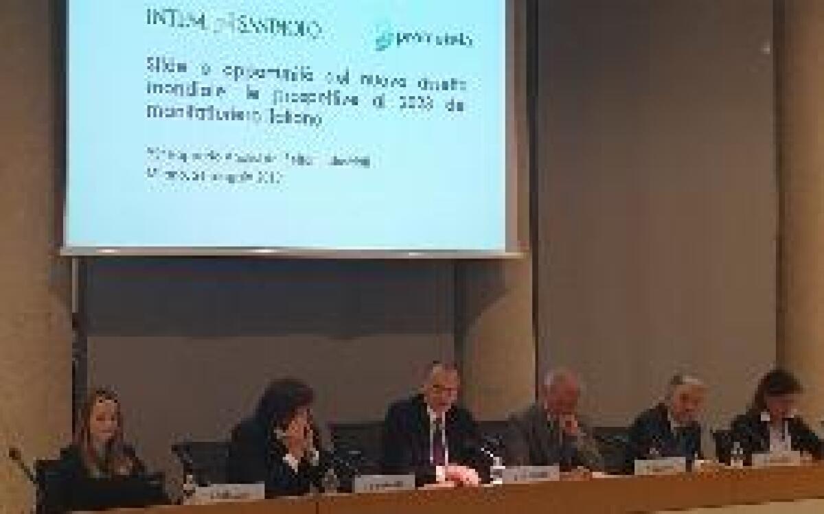 INDUSTRIA: PER MANIFATTURIERO RITMO ESPANSIVO A PARTIRE DAL 2020 - 