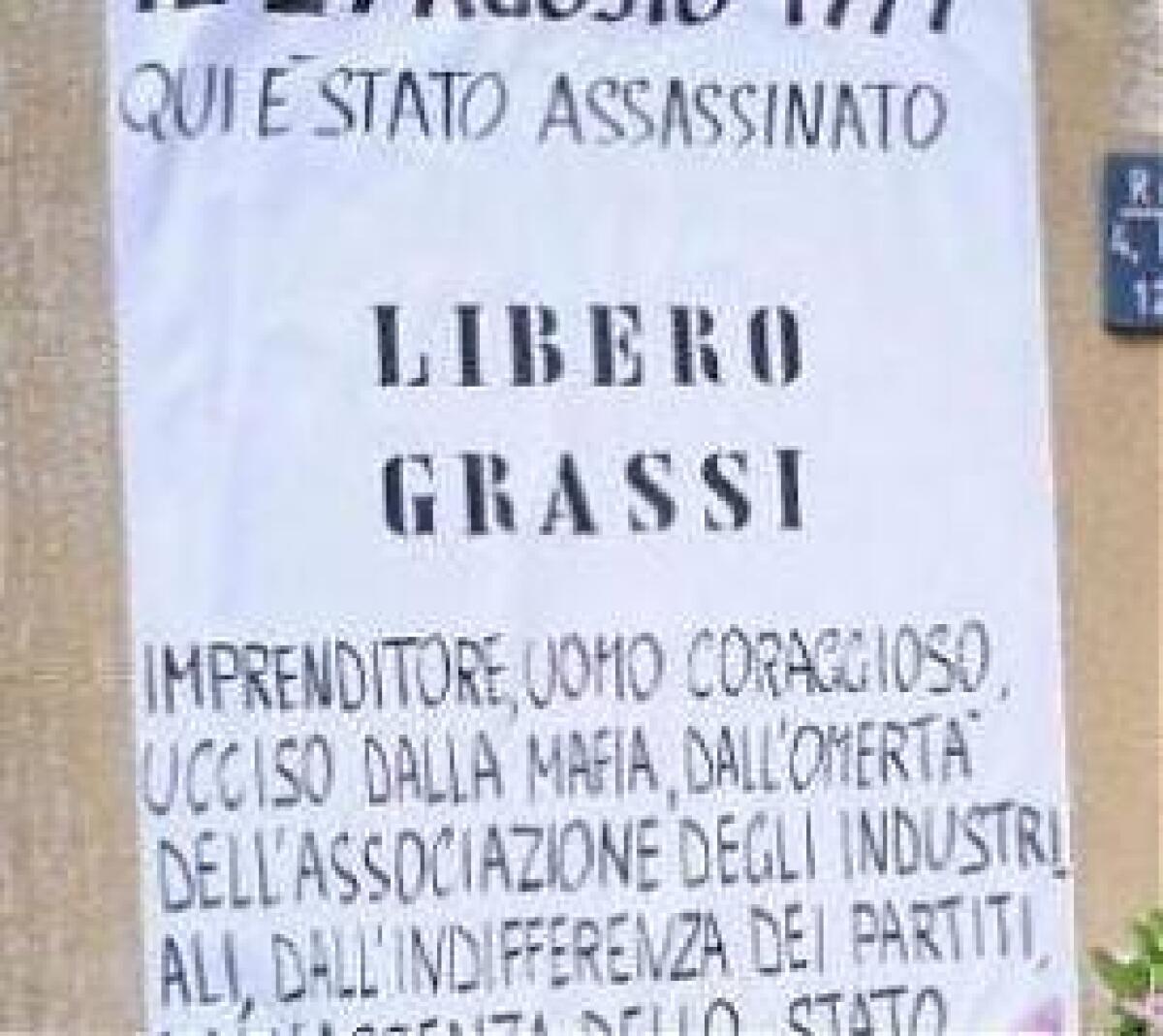 PALERMO RICORDA LIBERO GRASSI, IMPRENDITORE CHE SI RIBELLÒ AL 'PIZZO' -