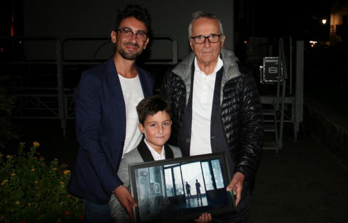 Il piccolo Leo è il figlio di Riina nel film "il traditore", ospite con Bellocchio a Salina - 