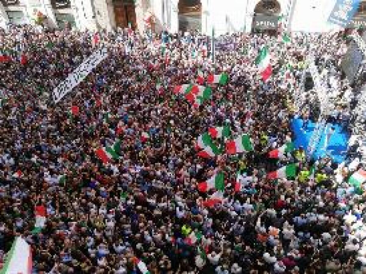 FDI E LEGA IN PIAZZA CONTRO IL CONTE BIS - 