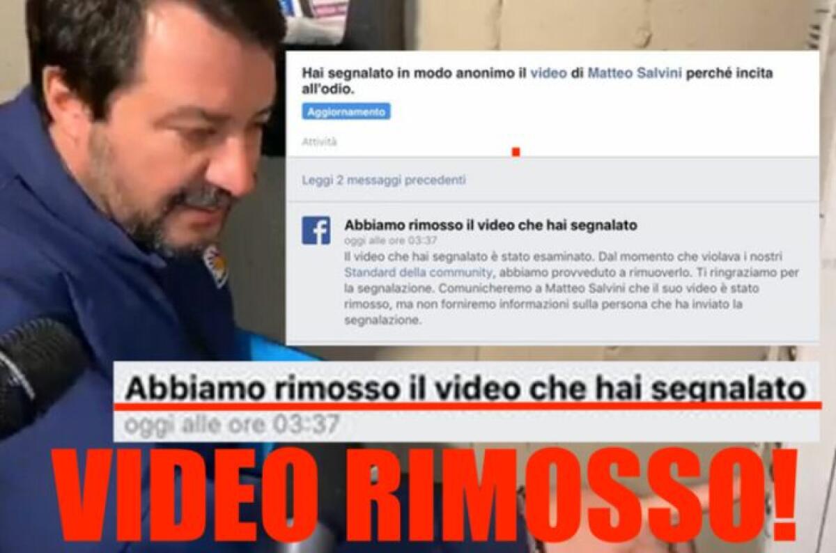 Salvini al citofono, Facebook rimuove il video - 