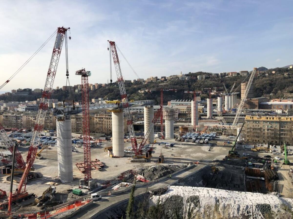 NUOVO PONTE DI GENOVA, 14 PILE COMPLETATE SU 18 - 