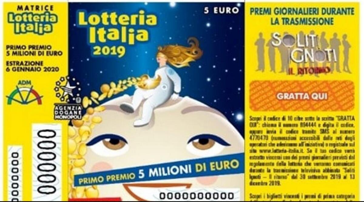 LOTTERIA ITALIA, VINTO A TORINO IL 1^ PREMIO DA 5 MLN -