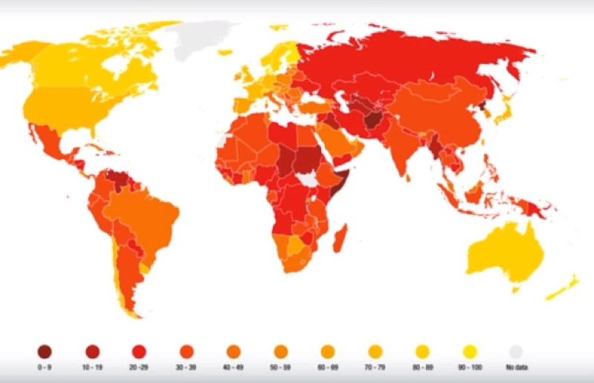 CORRUZIONE, ITALIA AL 51^ POSTO NELLA CLASSIFICA DI TRANSPARENCY -