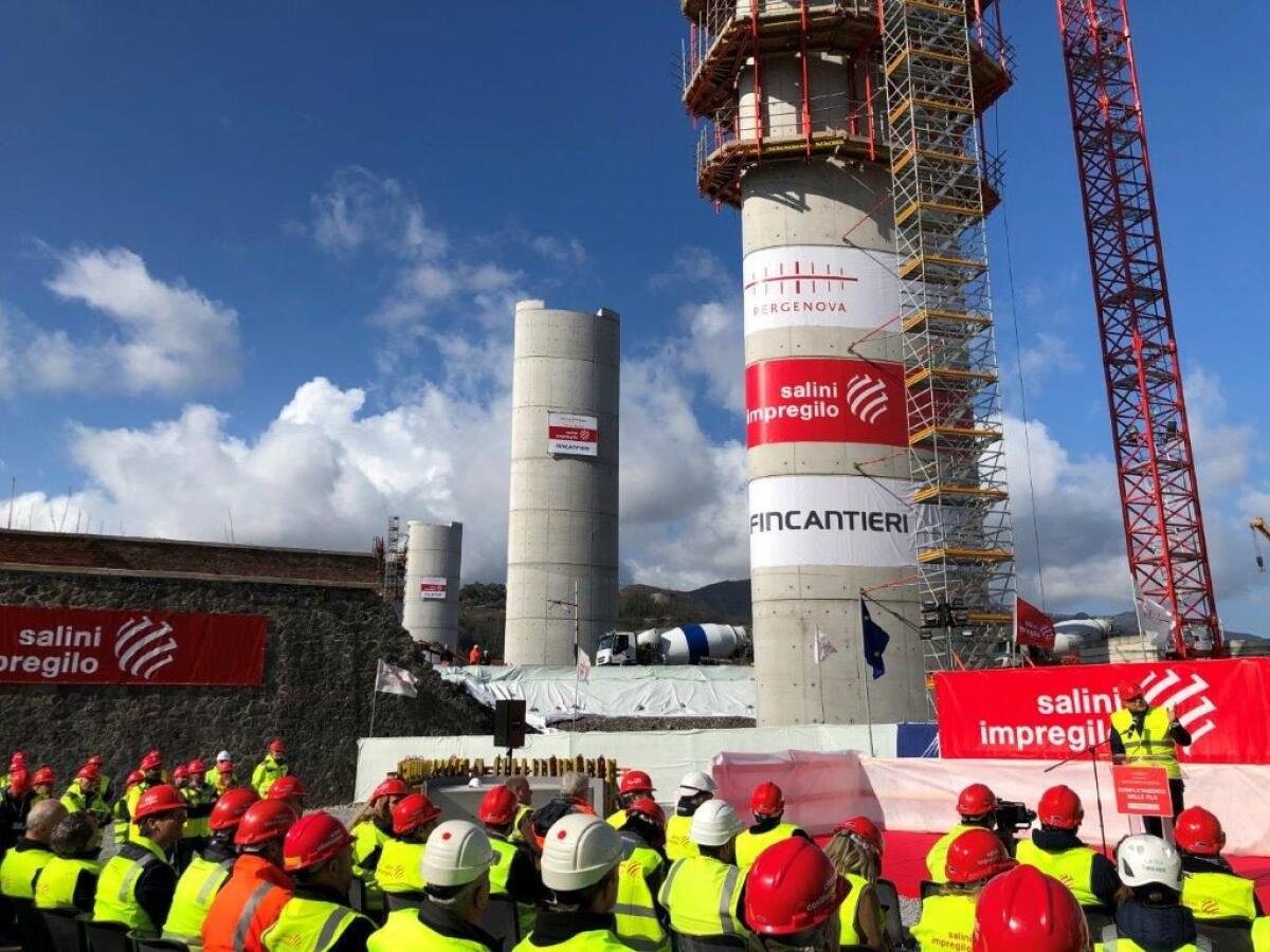Conclusa l’ultima delle pile che sosterranno il nuovo ponte di Genova - 