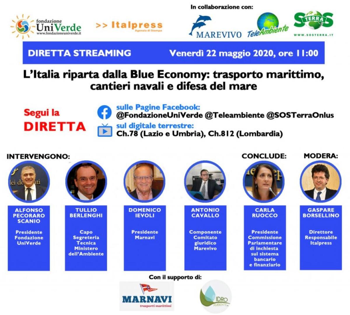 “L’Italia riparta dalla Blue Economy”, il 22 maggio diretta web - 
