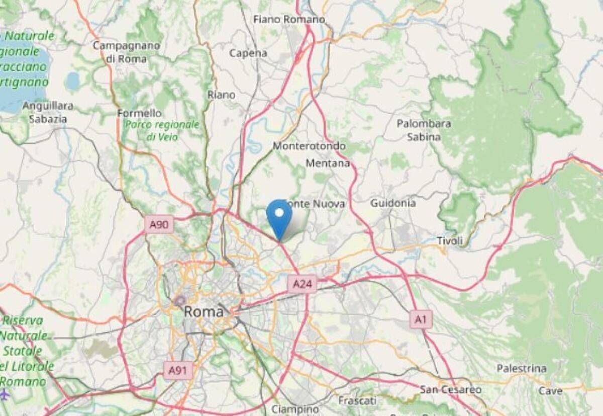 Scossa di terremoto di magnitudo 3.3 in provincia di Roma -