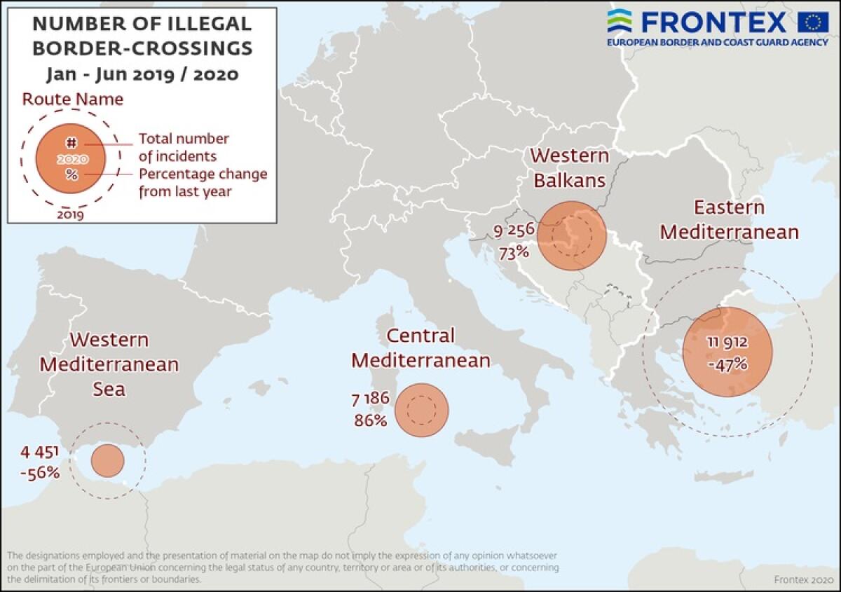 Migranti, a giugno più arrivi da Balcani e Mediterraneo occidentale - 