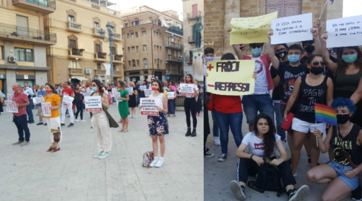 Piazza divisa, anti-Zan contestati dai giovani "arcobaleno": "Libertà di amare" - Giovani "arcobaleno" hanno contestato il sit-in anti-Zan