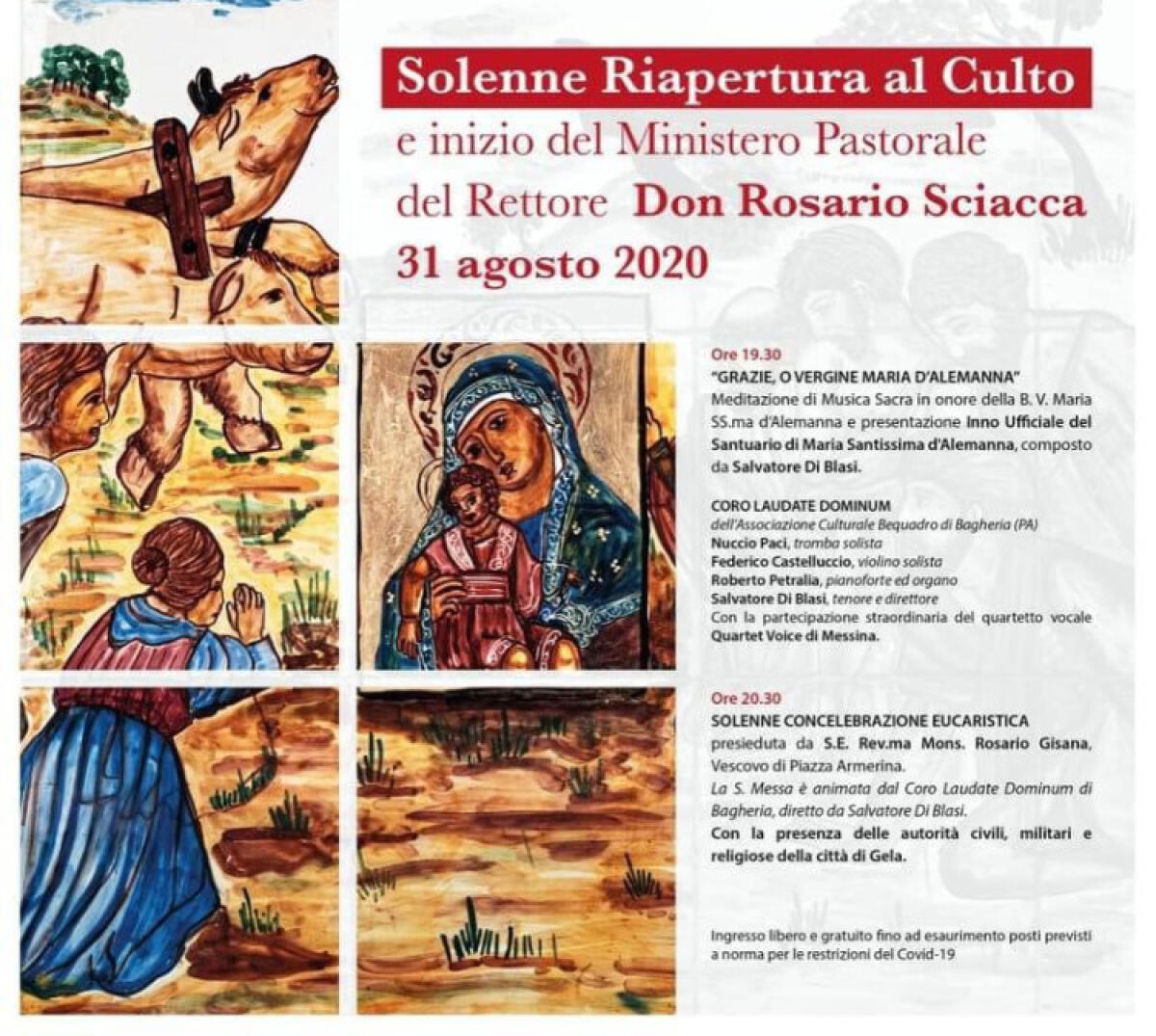 Santuario Maria D'Alemanna riapre al culto, 31 agosto celebrazioni e coro - 
