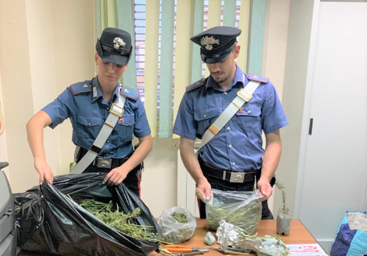 Un chilo di marijuana in abitazione giovane, arrestato: scoperta cocaina a Niscemi - Il sequestro della marijuana a Riesi