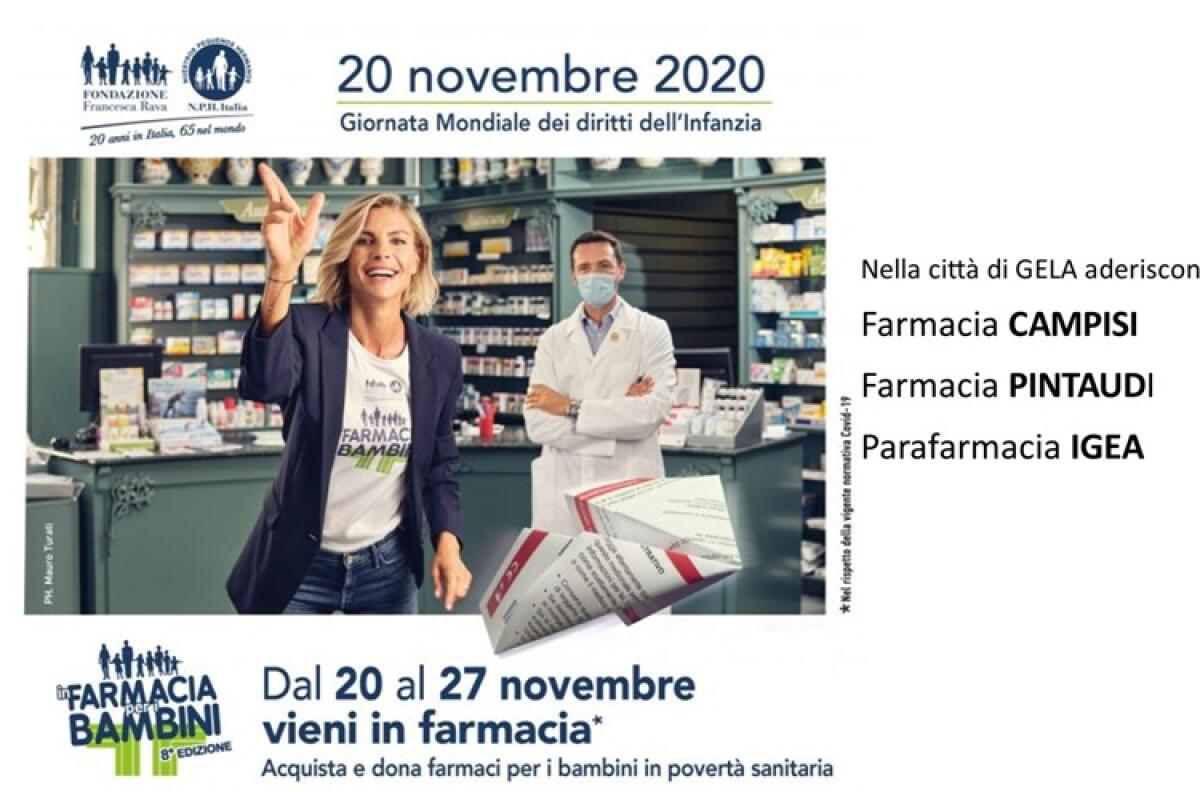 Farmacia per i bambini, dal 20 novembre si potrà donare - 