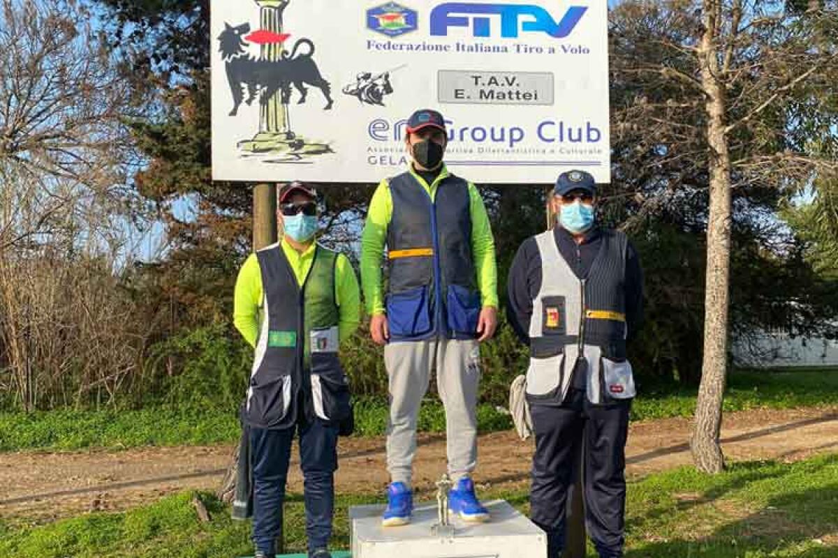 Skeet a Montelungo, Longombardo vince la prima tappa del campionato regionale - Cristian Longombardo sul gradino più alto del podio a Montelungo.
