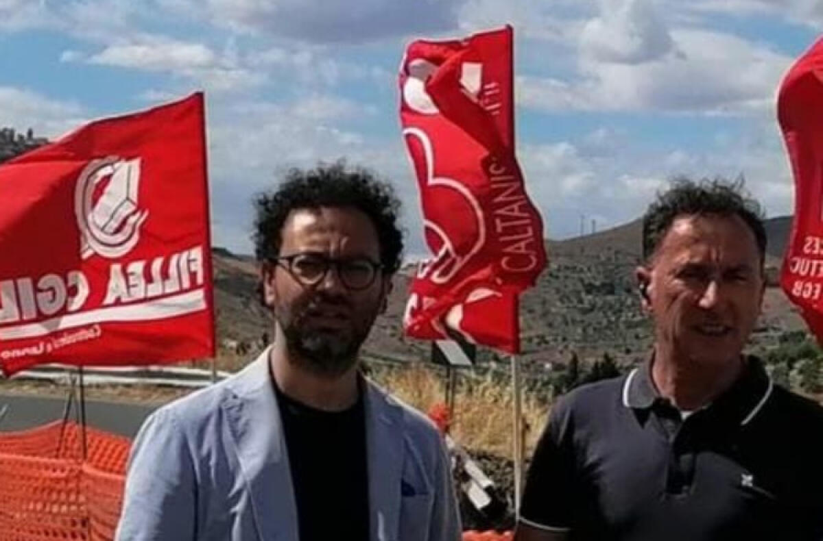 "Bene avvio lavori sulla Gela-Butera", Cgil: "Non sia solo passerella della politica" - Cosca e Corallo durante una delle manifestazioni per il ripristino della sicurezza della Sp 8
