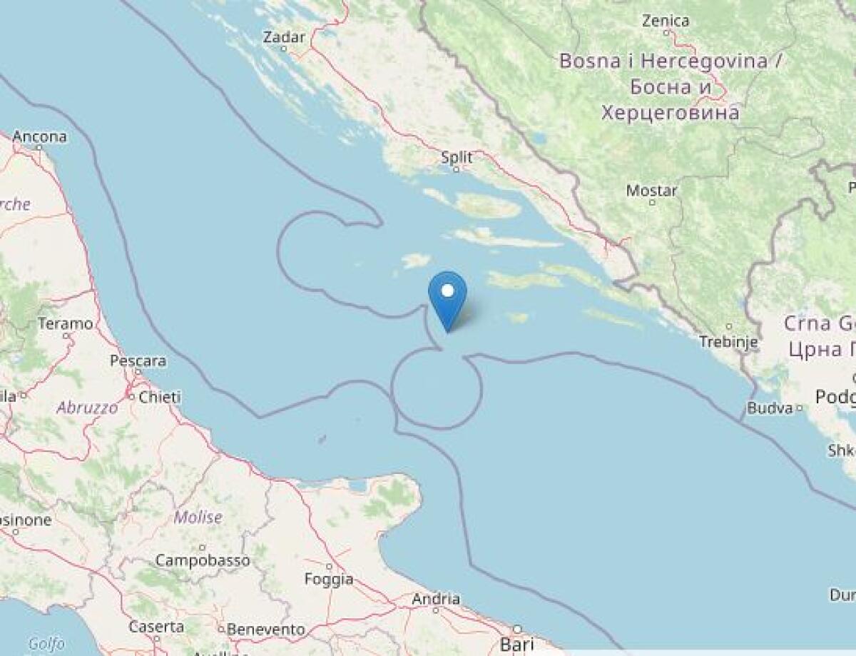 Scossa di magnitudo 5,6 nel mare Adriatico - 