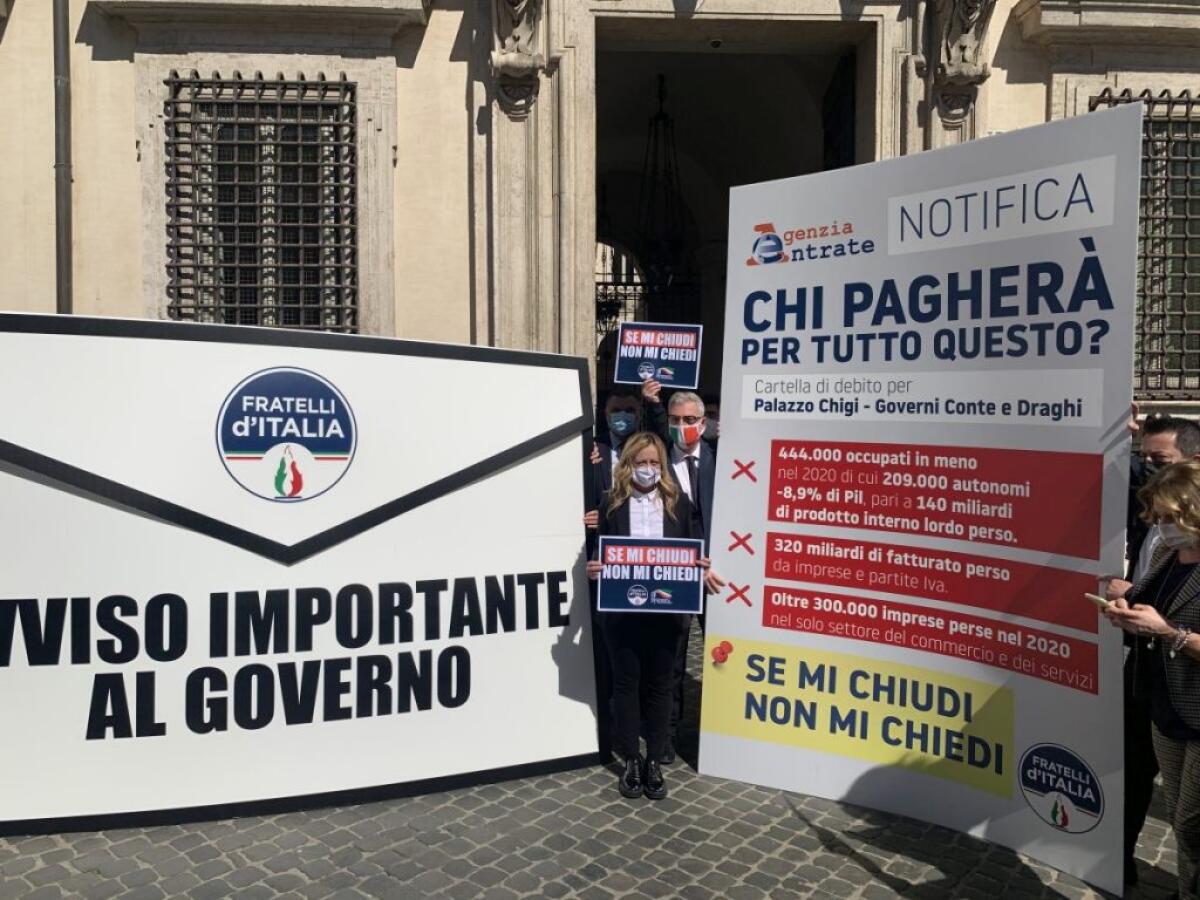 Governo, Meloni “Non c’è discontinuità, Dl Sostegni un pannicello caldo” - 