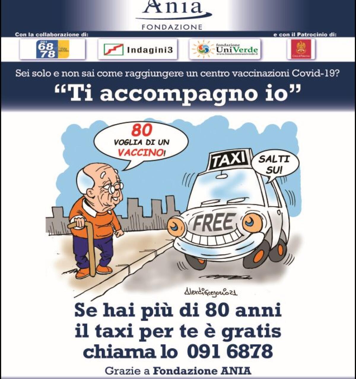 A Palermo taxi gratis per over 80 che vanno nei centri di vaccinazione - 