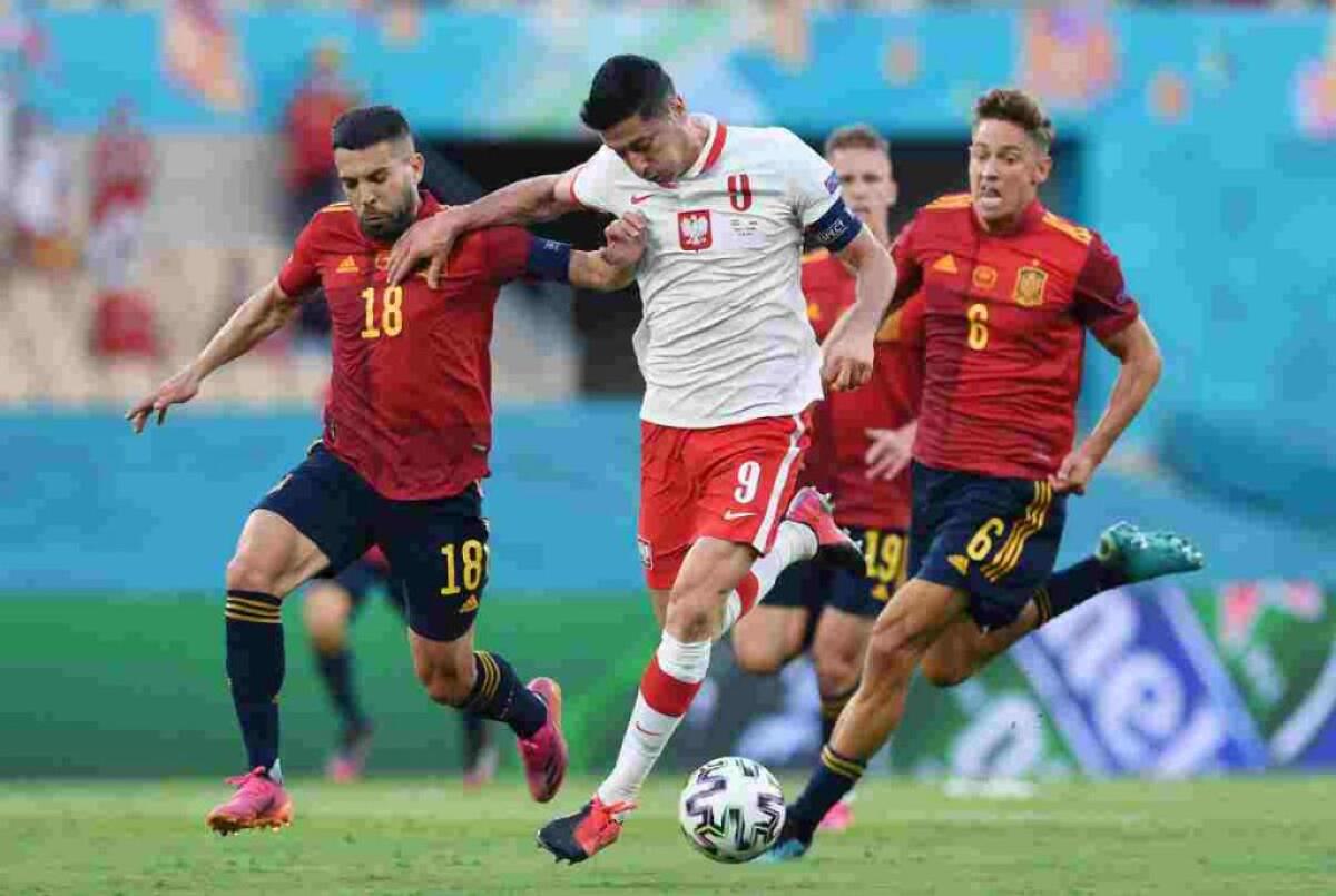 Lewandowski replica a Morata, Spagna-Polonia 1-1 - 