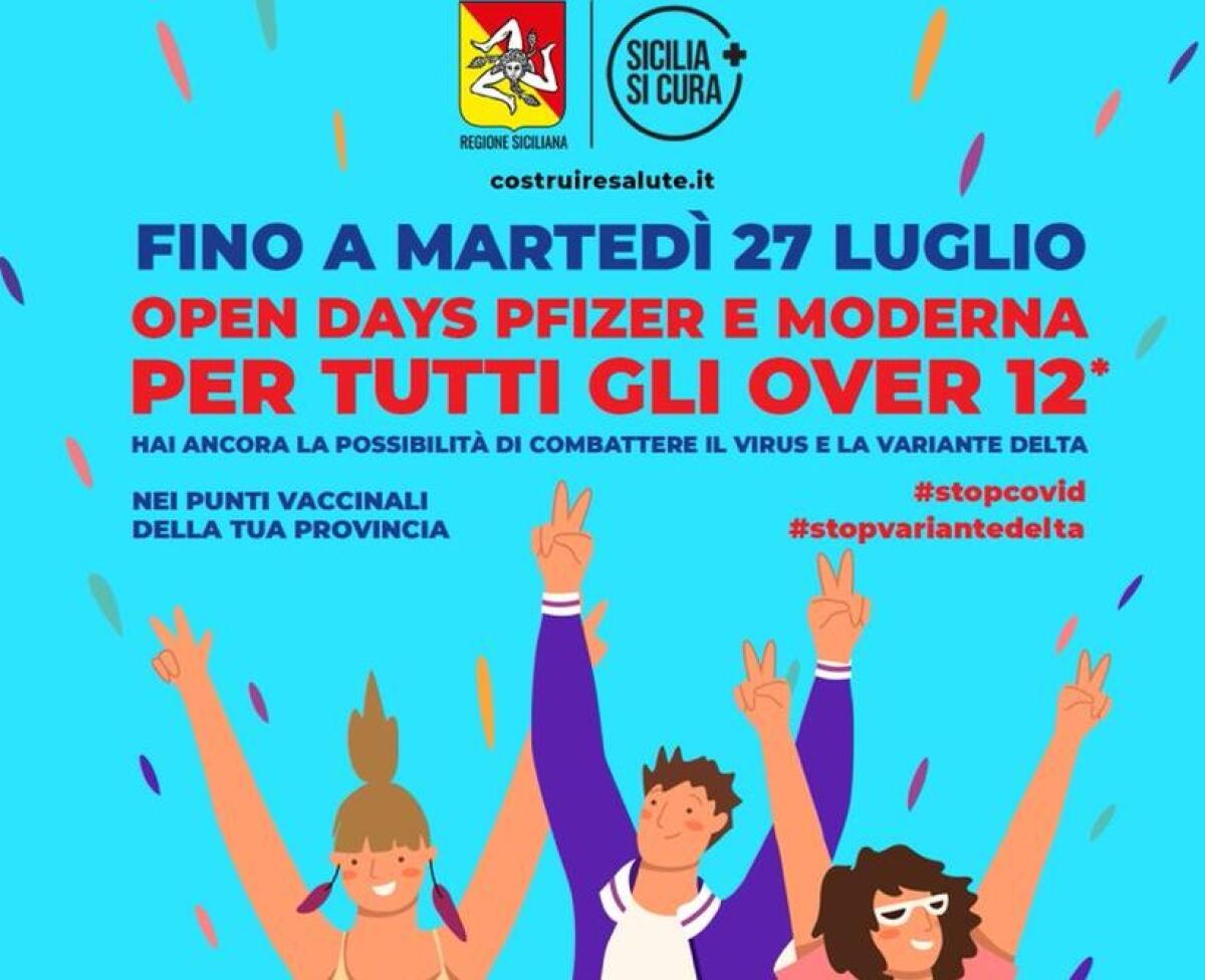 Vaccini, in Sicilia ‘Open days’ per gli over 12 fino al 27 luglio - 