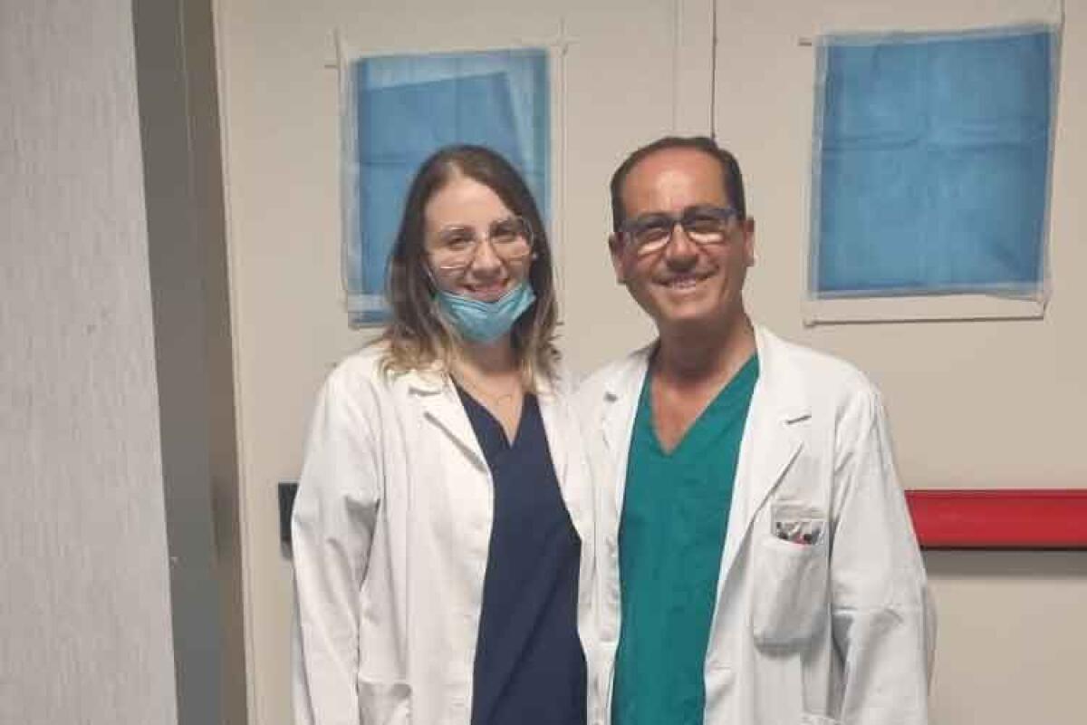 Ospedale, in Ostetricia al via lo screening di prevenzione del tumore al collo dell'utero - Nella foto; Ester Cafà (ginecologa) ed Emanuele Scicolone (ostetrico). 