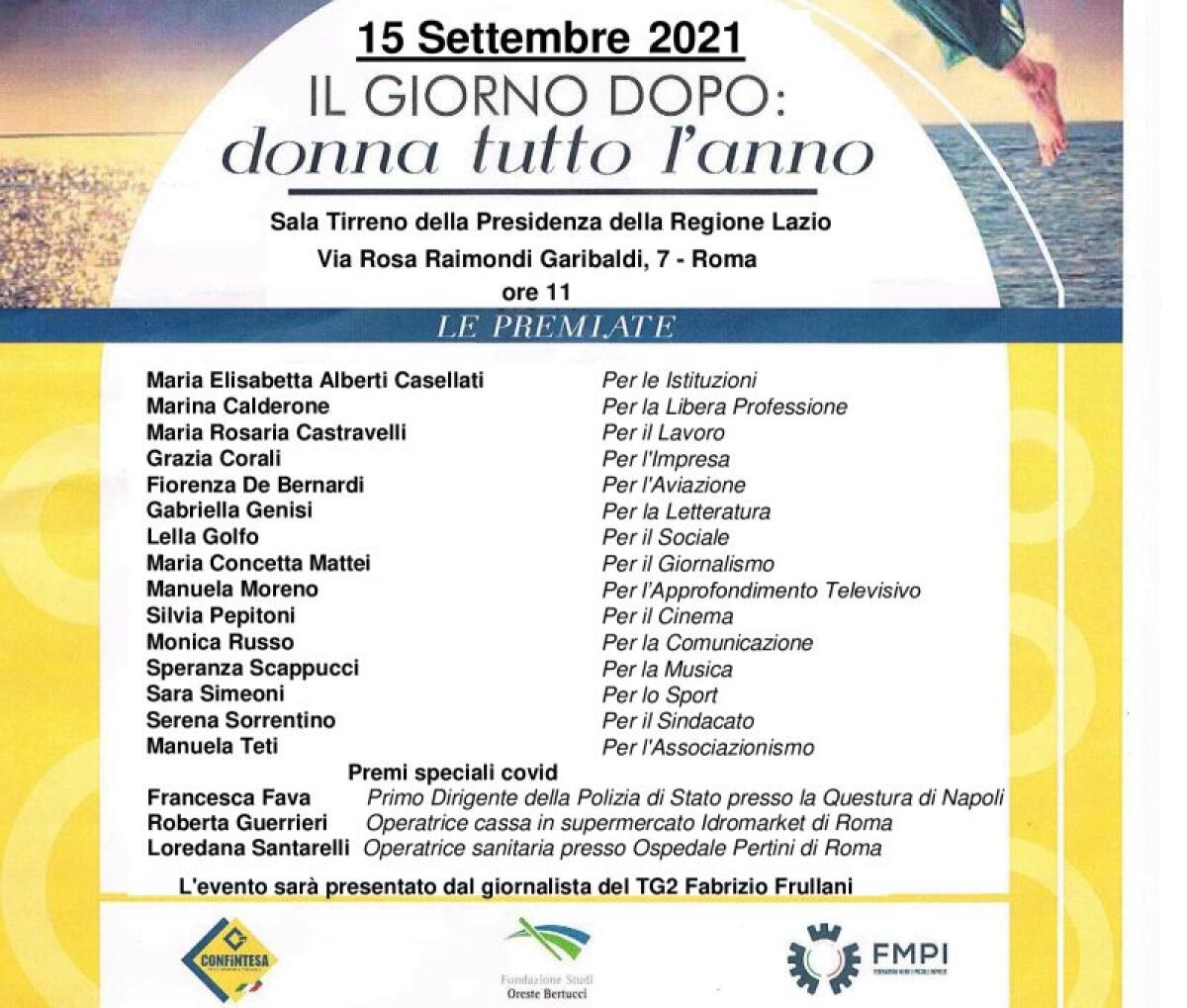 Premio “Il giorno dopo: Donna tutto l’anno” a 18 eccellenze italiane - 