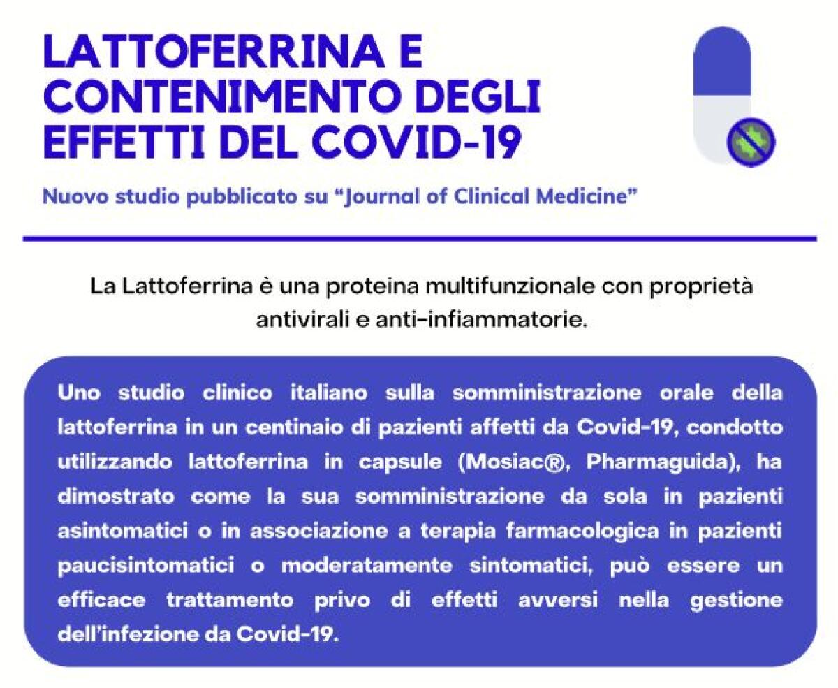 Studio clinico, la lattoferrina contiene gli effetti del Covid-19 - 