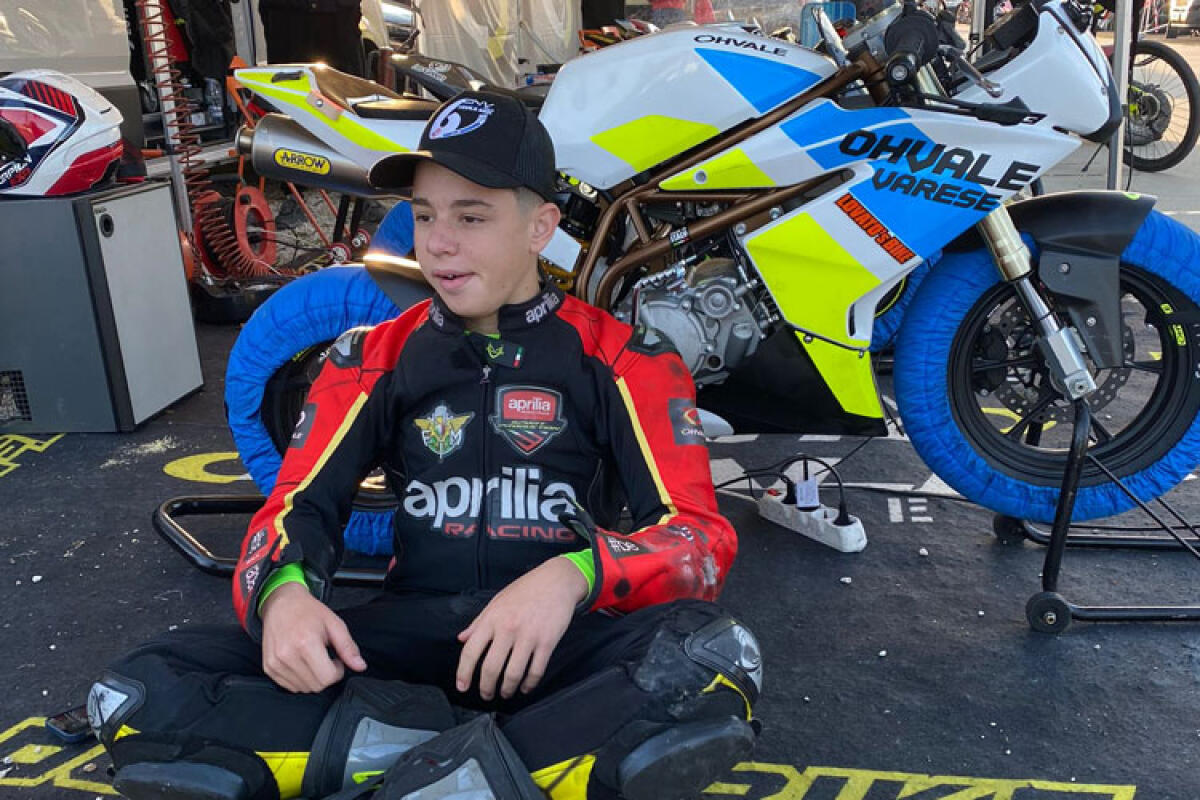 Fabiano Fiaccabrino si concede una gara sulla "Ohvale" ed è subito podio - Nella foto grande: Fabiano Fiaccabrino ad Ortona è tornato in sella ad una Ohvale. 